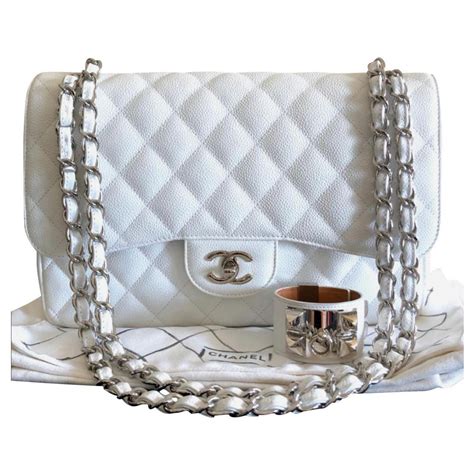 chanel classic white|chanel classic flap jumbo price.